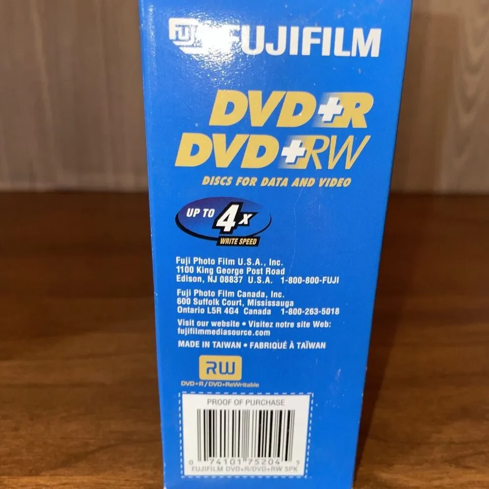 Fujifilm Combo 5 Pack DVD+RW and DVD+R Discs For Data & Video 4.7 GB Rewritable
